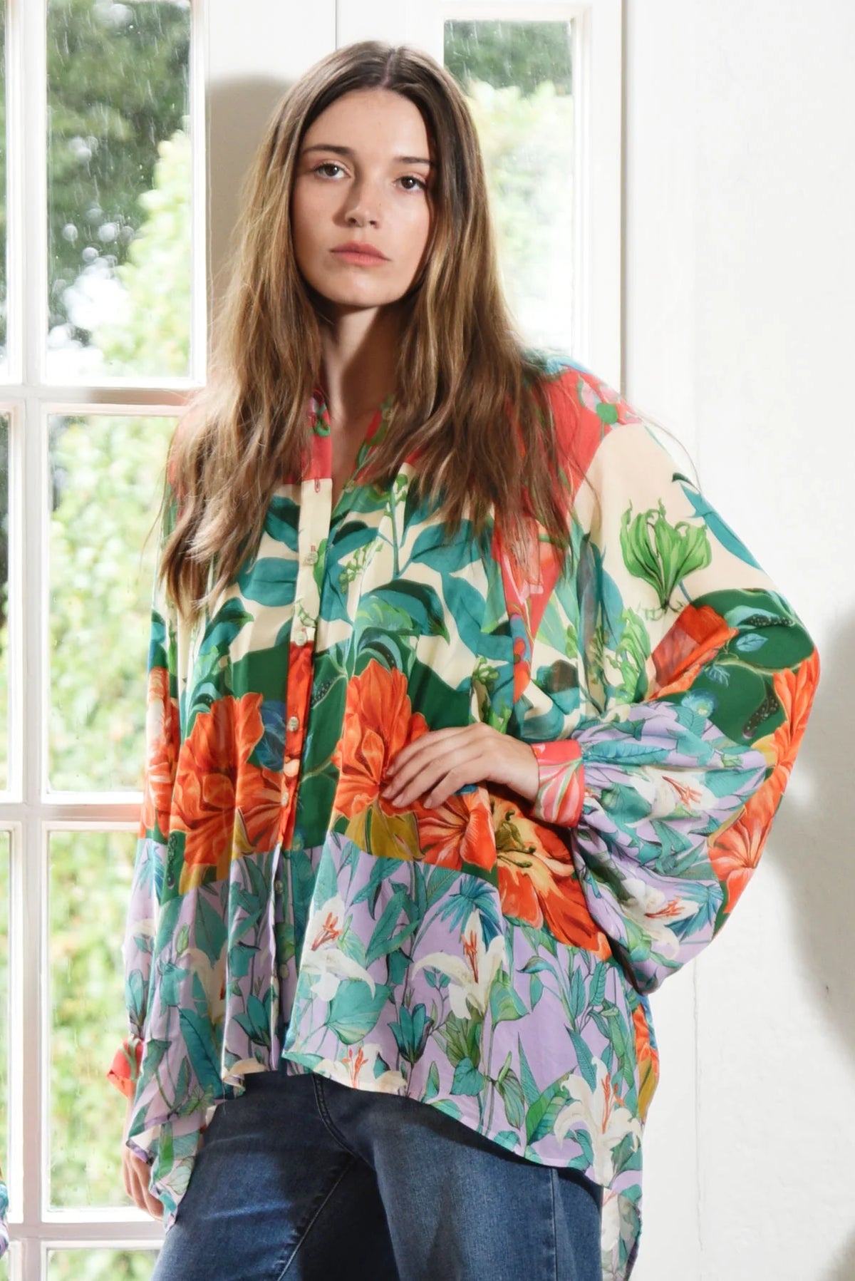 CURATE BILLOW PARTY - TEAL FLORAL - THE VOGUE STORE