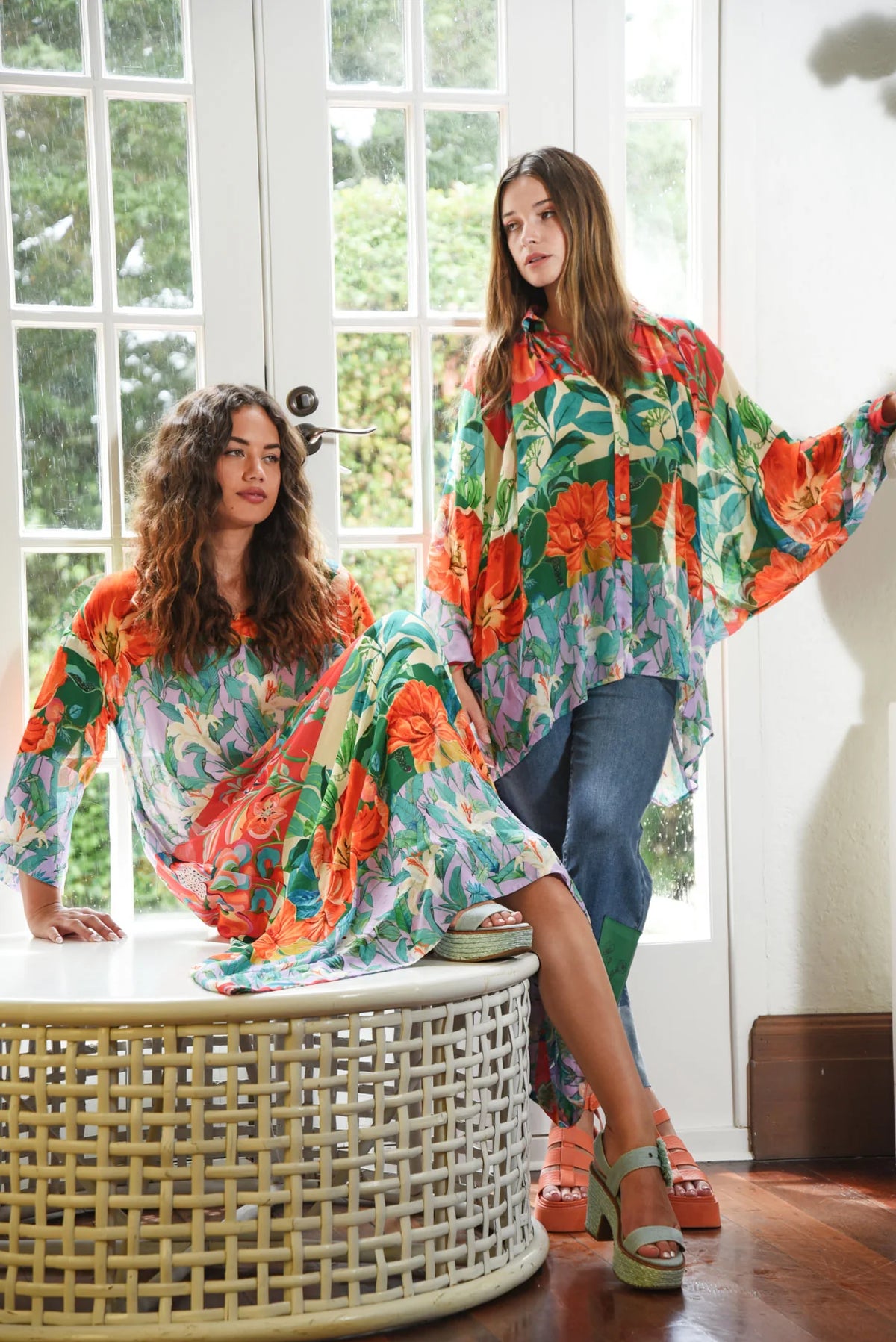 CURATE BILLOW PARTY - TEAL FLORAL - THE VOGUE STORE