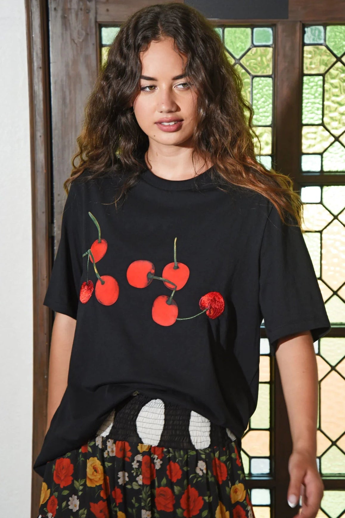 CURATE EAT, DRINK & BE CHERRY TOP - BLACK - THE VOGUE STORE