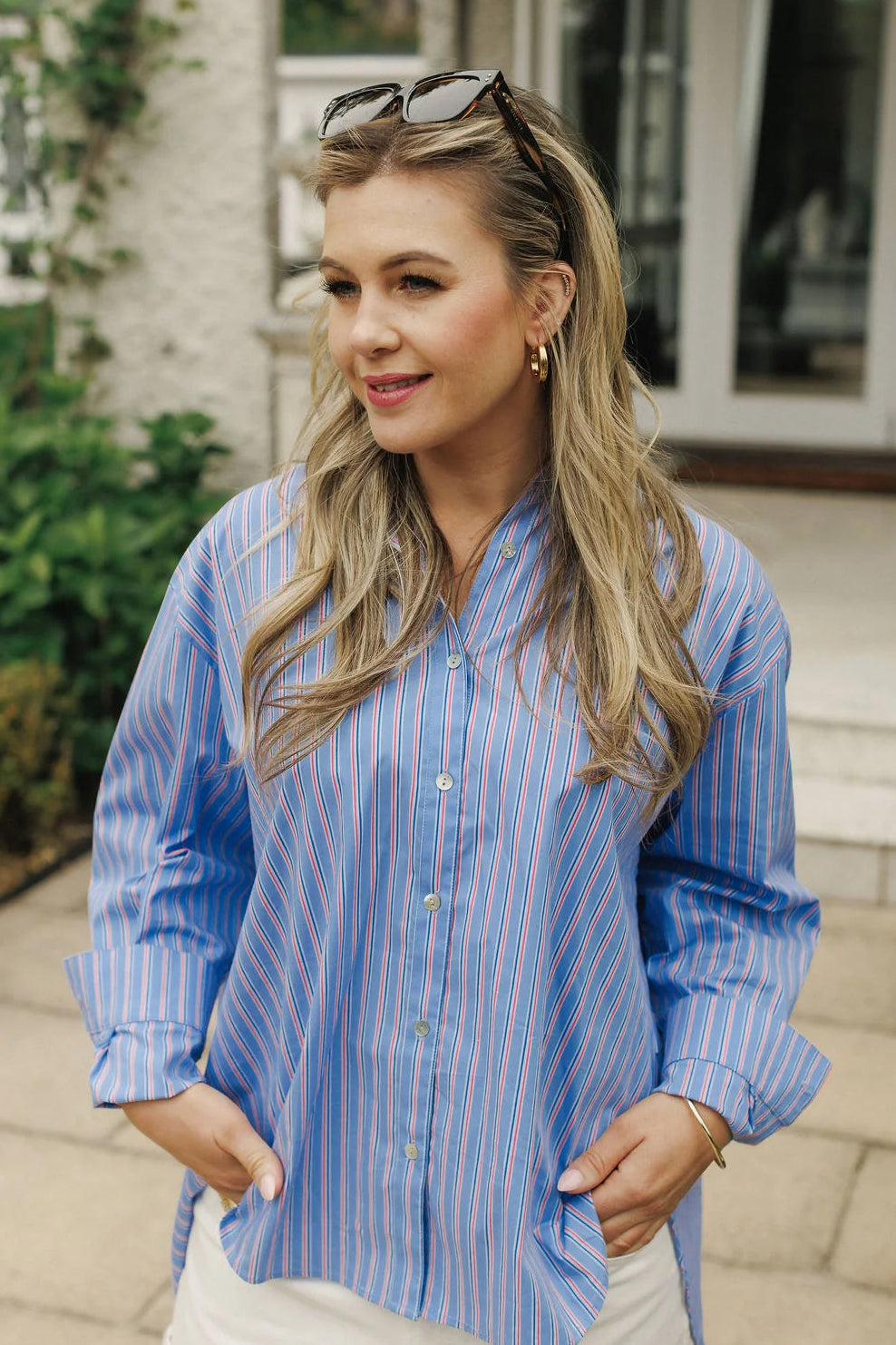 HOMELEE ELIZA SHIRT - BLUE HAVEN - THE VOGUE STORE