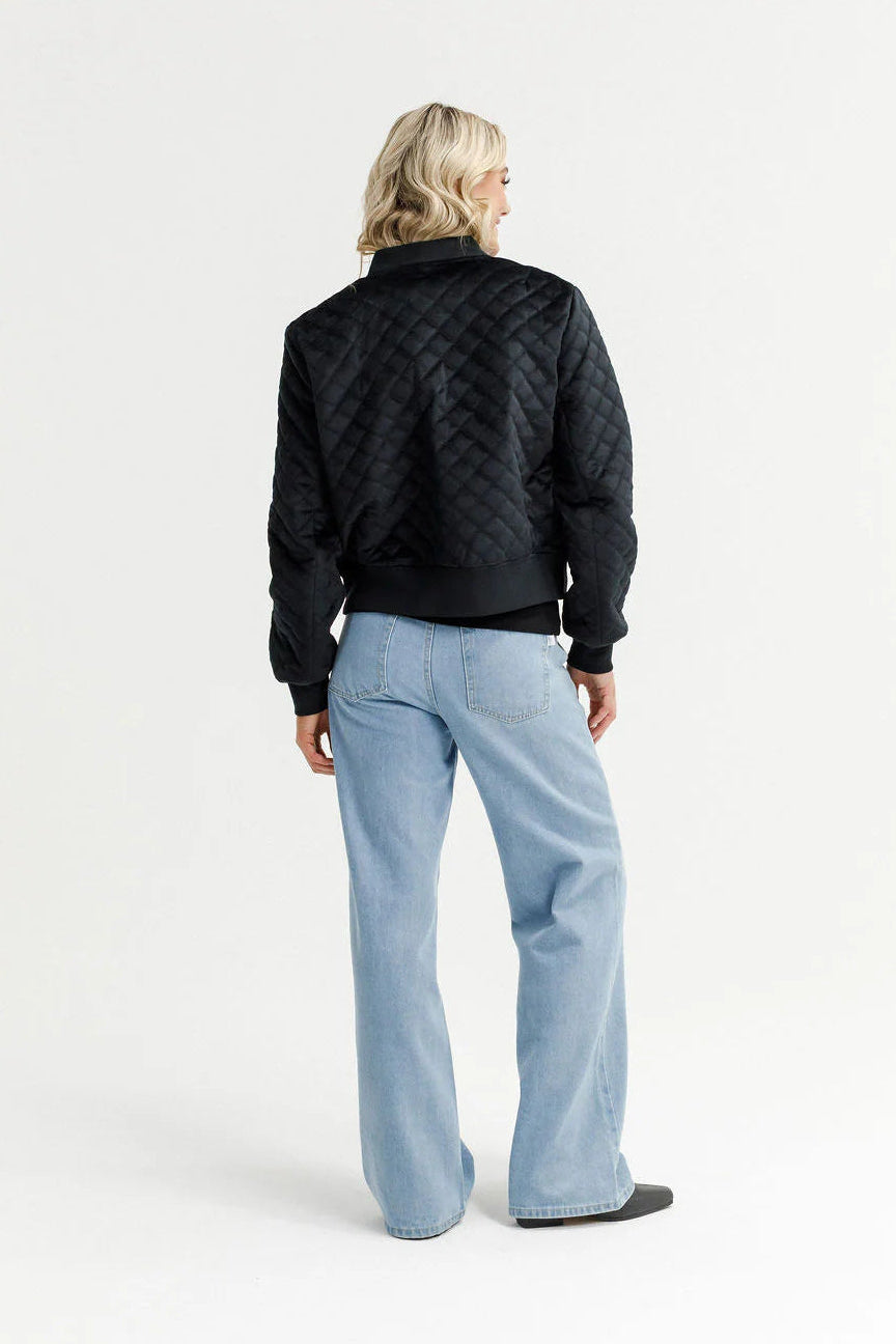 HOMELEE WYLD BOMBER - BLACK QUILT - THE VOGUE STORE
