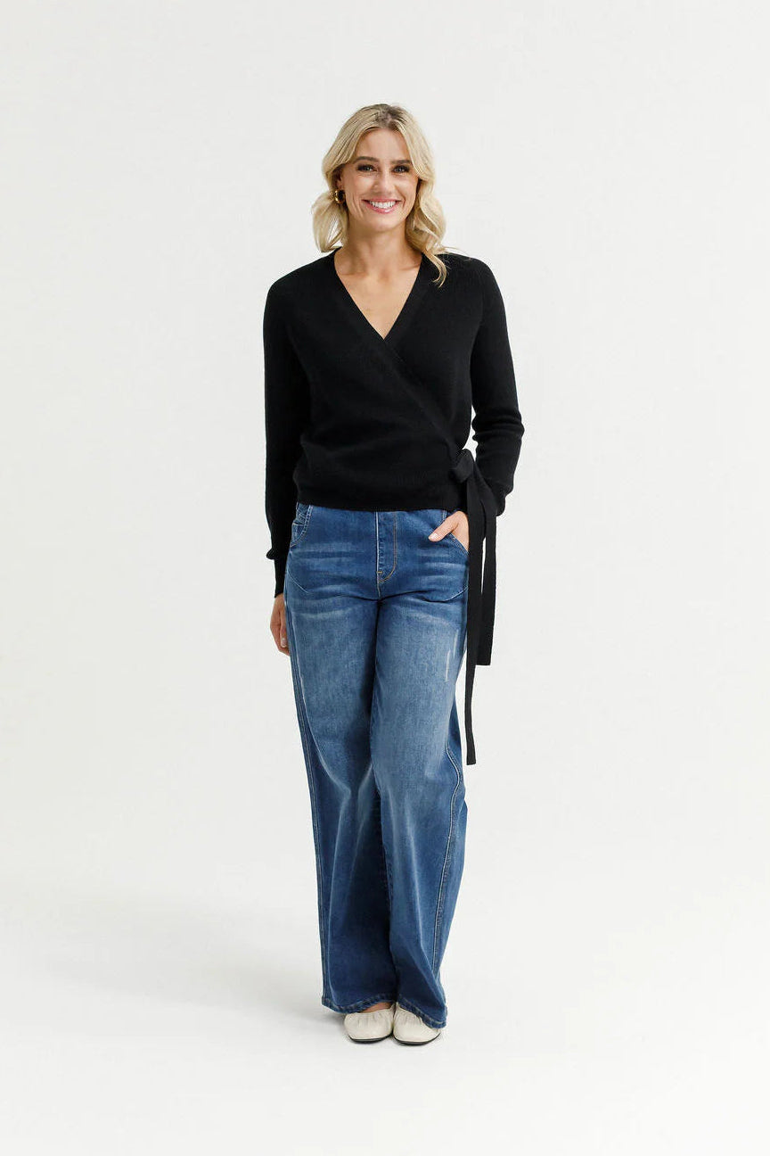 HOMELEE LIZZIE CARDI - BLACK - THE VOGUE STORE