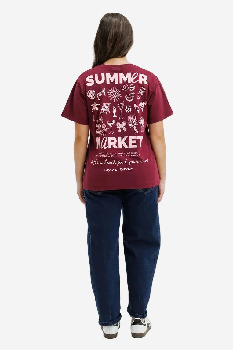 HOMELEE CHRIS TEE - MERLOT SUMMER MARKET - THE VOGUE STORE