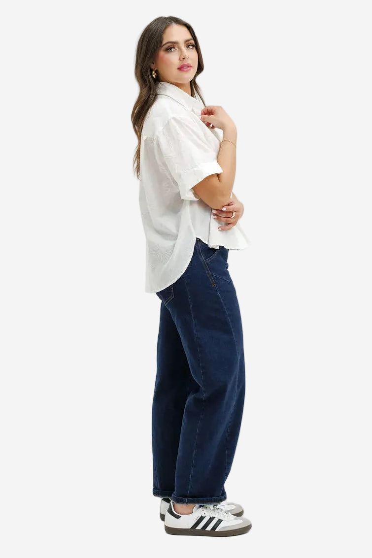 HOMELEE RUBY SHIRT - WHITE FLORA - THE VOGUE STORE
