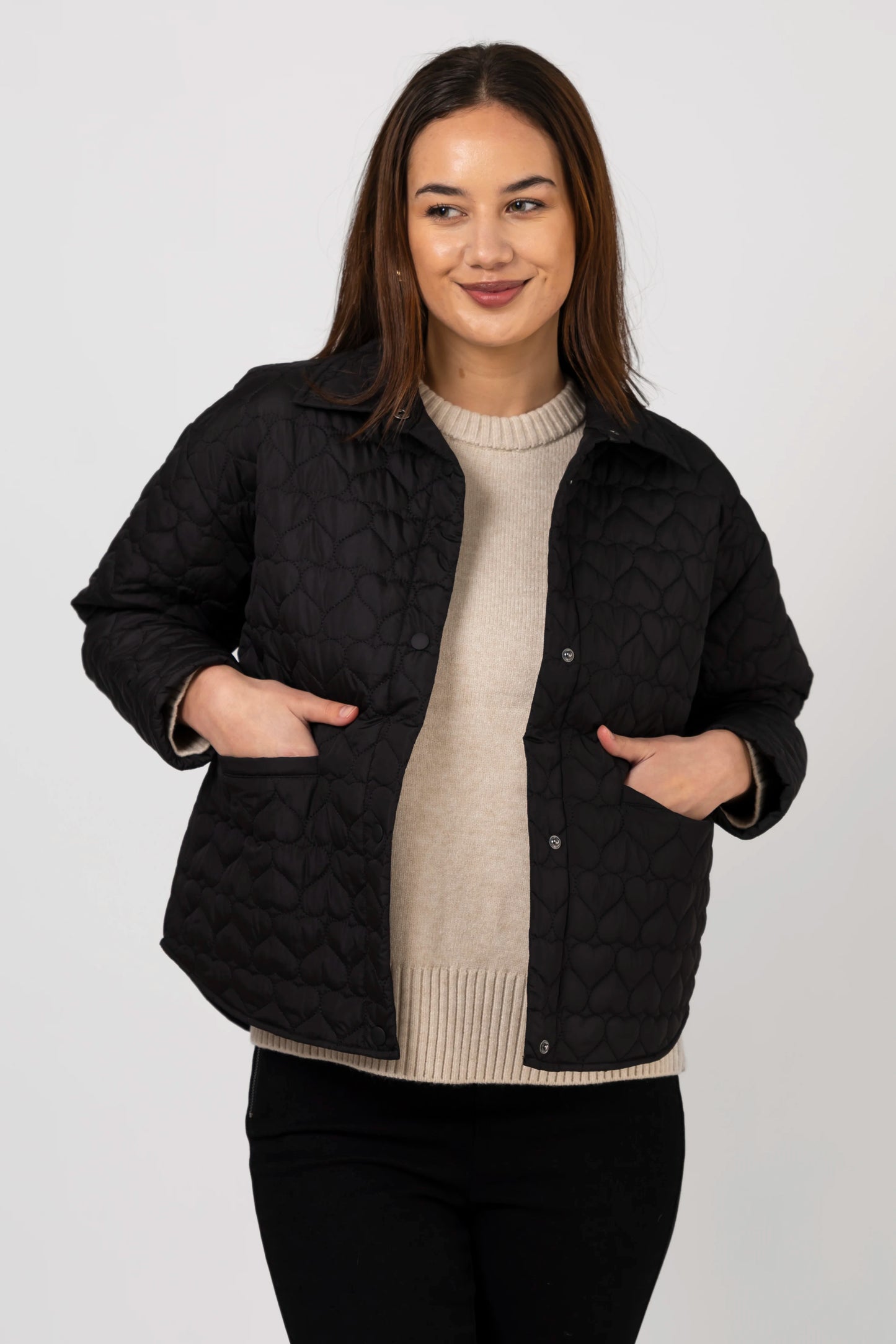 STELLA + GEMMA HEARTLY JACKET - BLACK - THE VOGUE STORE