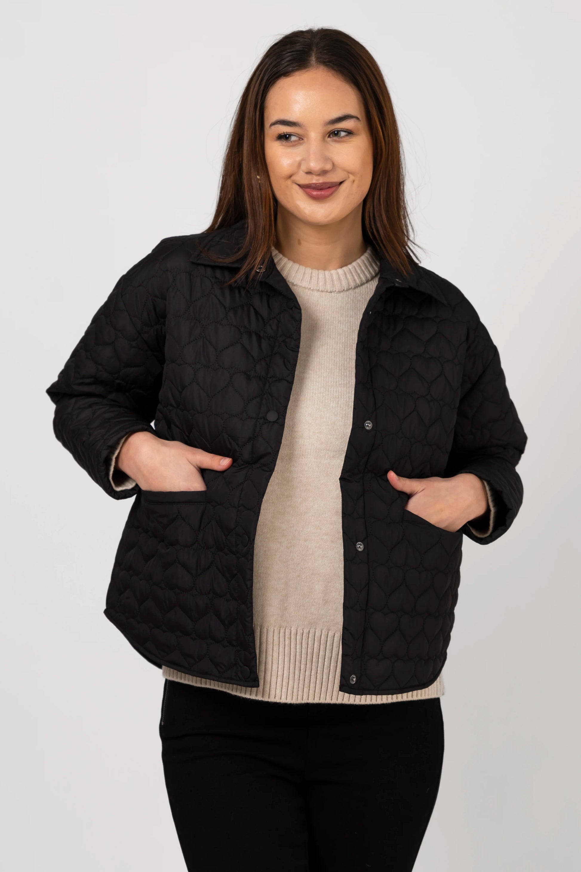 STELLA + GEMMA HEARTLY JACKET - BLACK - THE VOGUE STORE