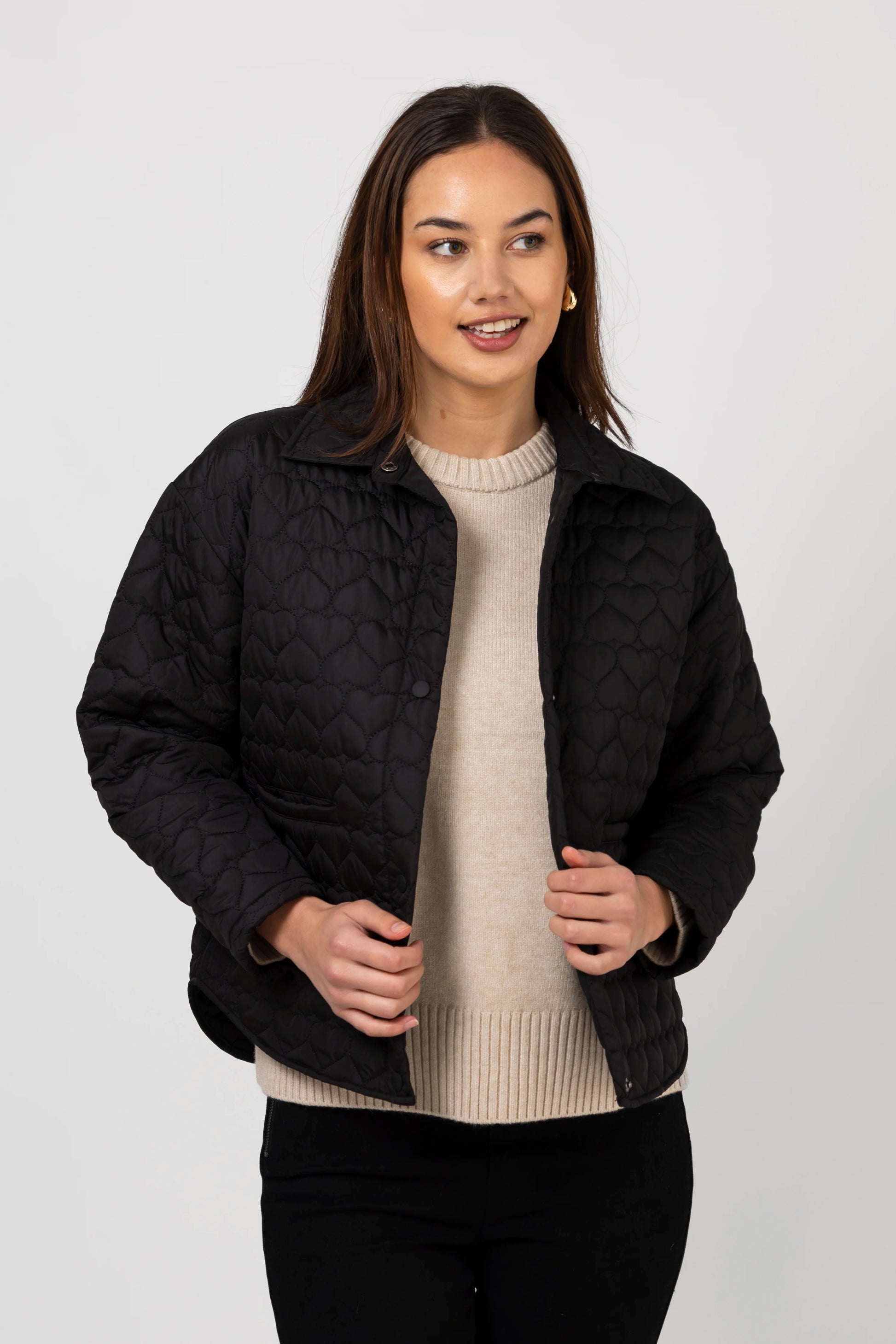 STELLA + GEMMA HEARTLY JACKET - BLACK - THE VOGUE STORE