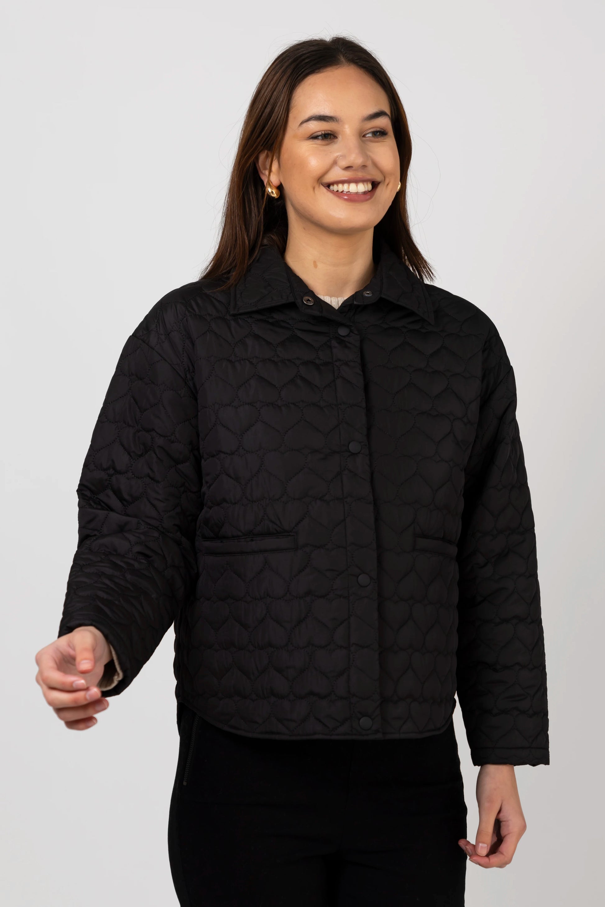 STELLA + GEMMA HEARTLY JACKET - BLACK - THE VOGUE STORE