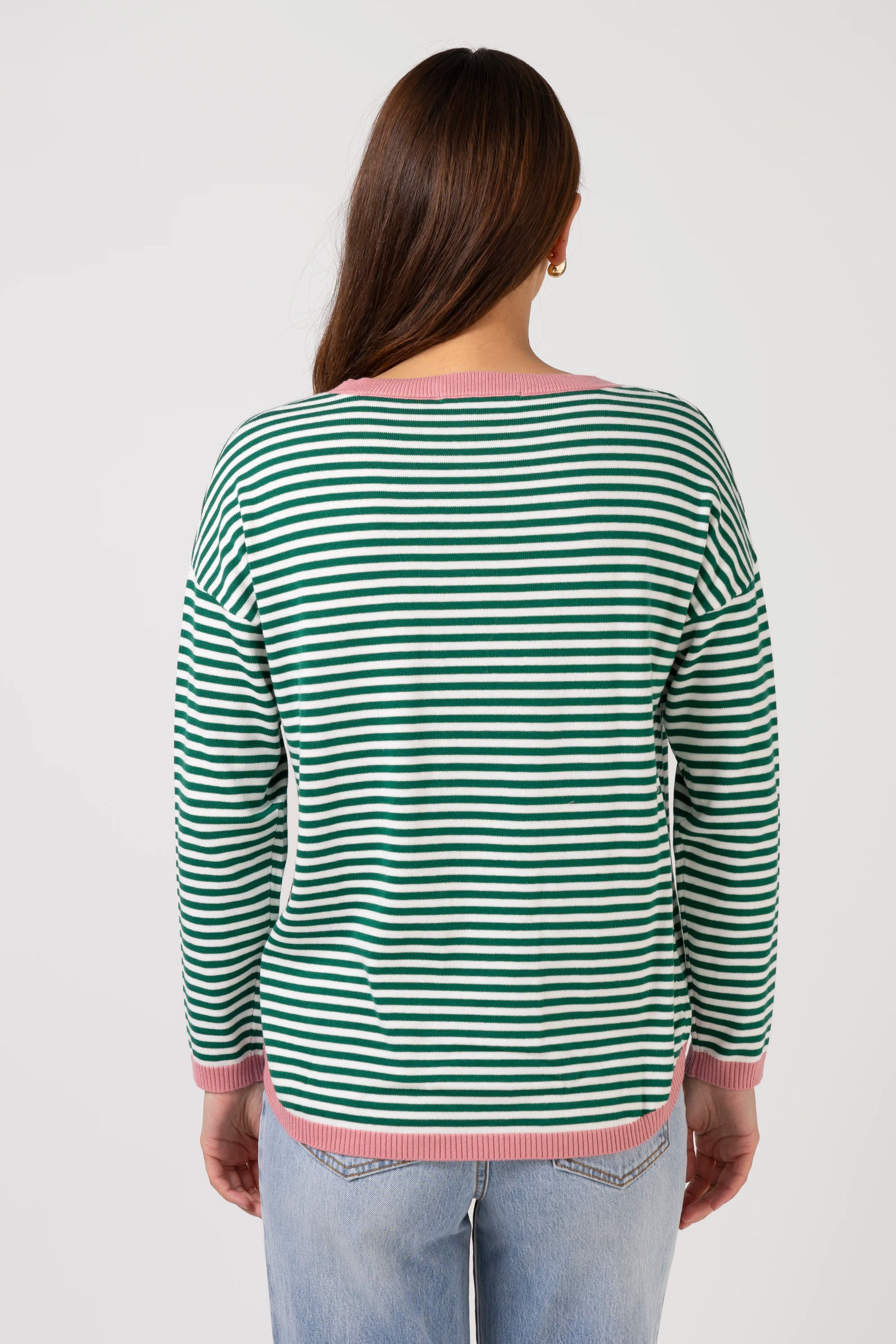 STELLA + GEMMA STREET JUMPER - EMERALD STRIPE - THE VOGUE STORE