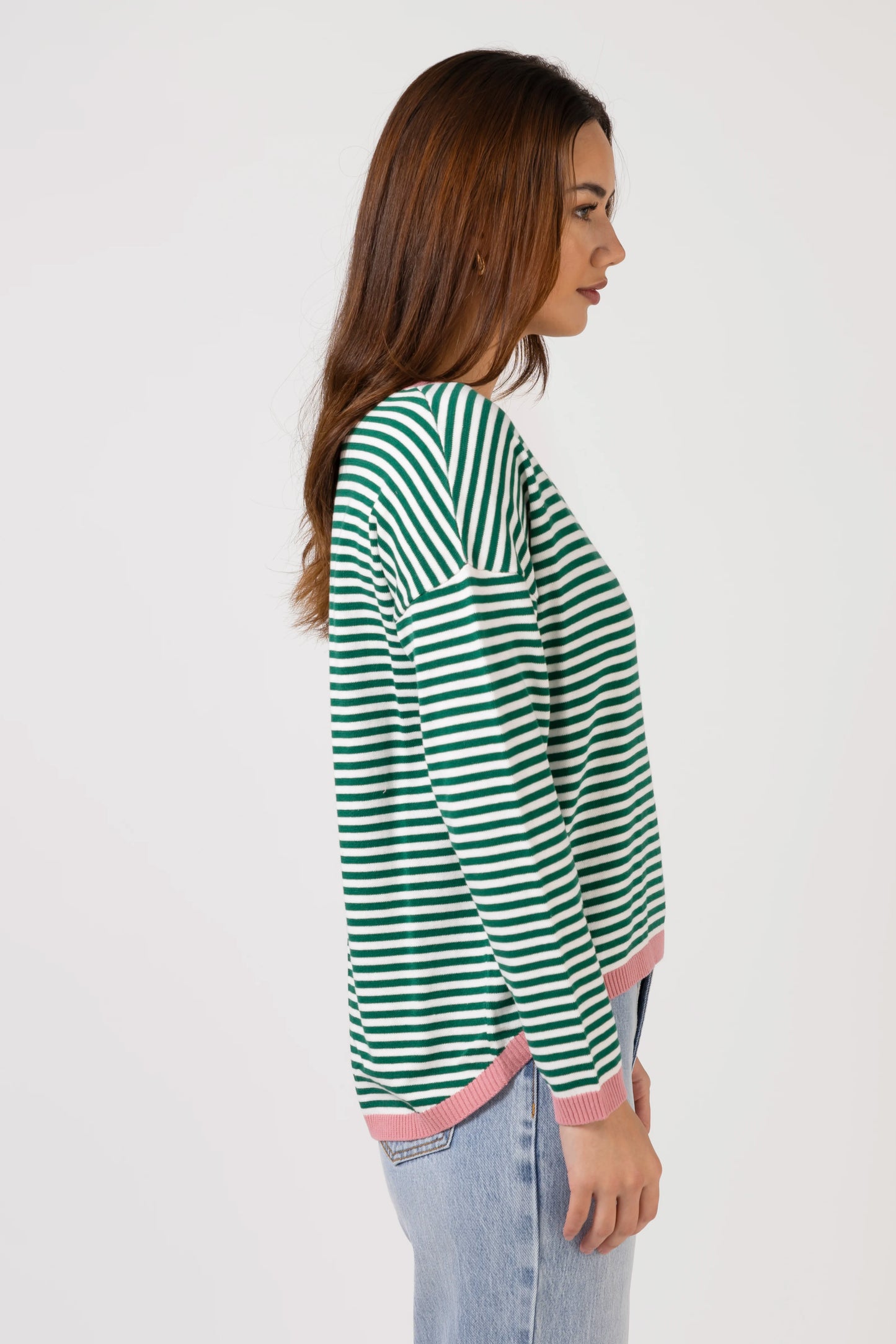 STELLA + GEMMA STREET JUMPER - EMERALD STRIPE - THE VOGUE STORE