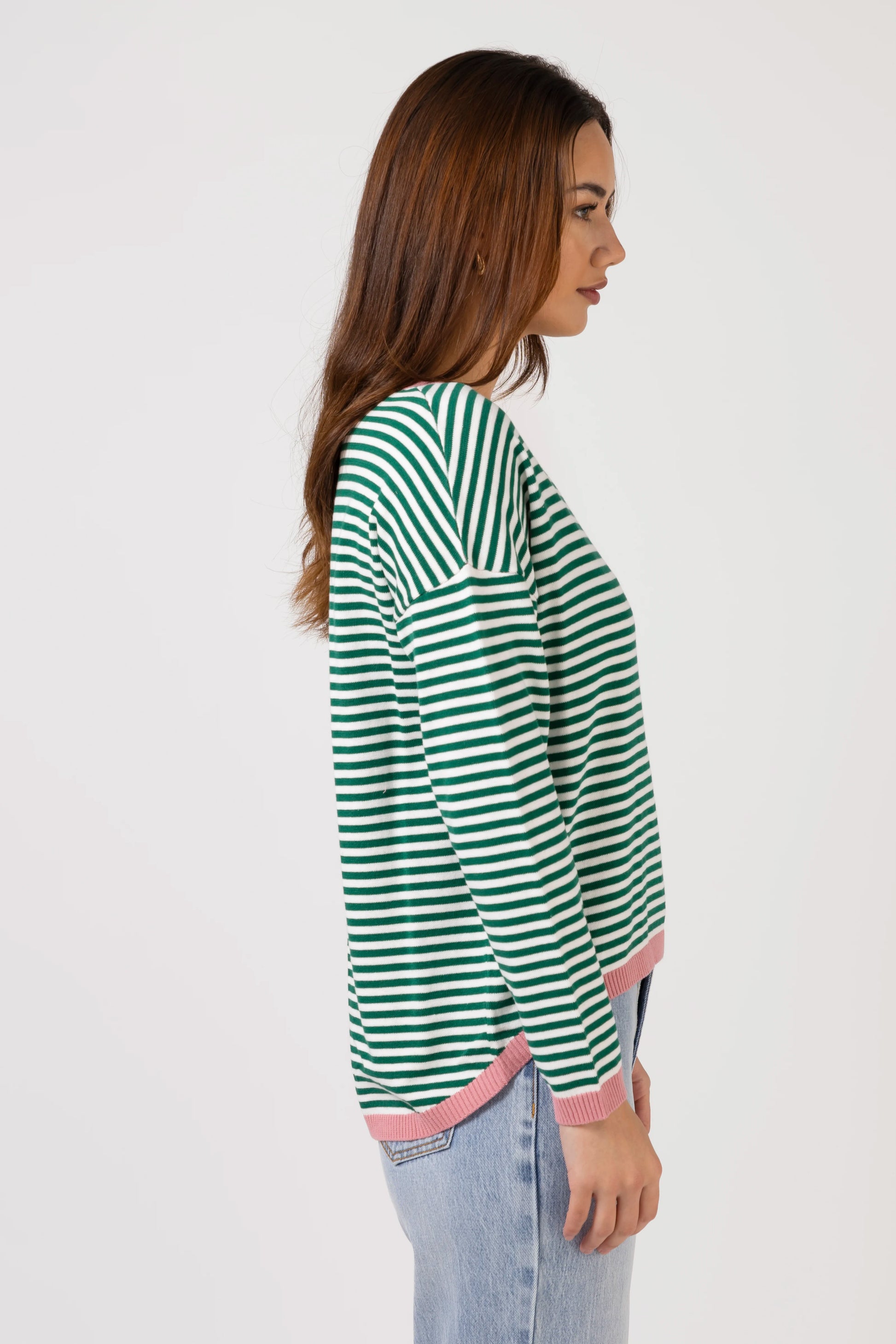 STELLA + GEMMA STREET JUMPER - EMERALD STRIPE - THE VOGUE STORE