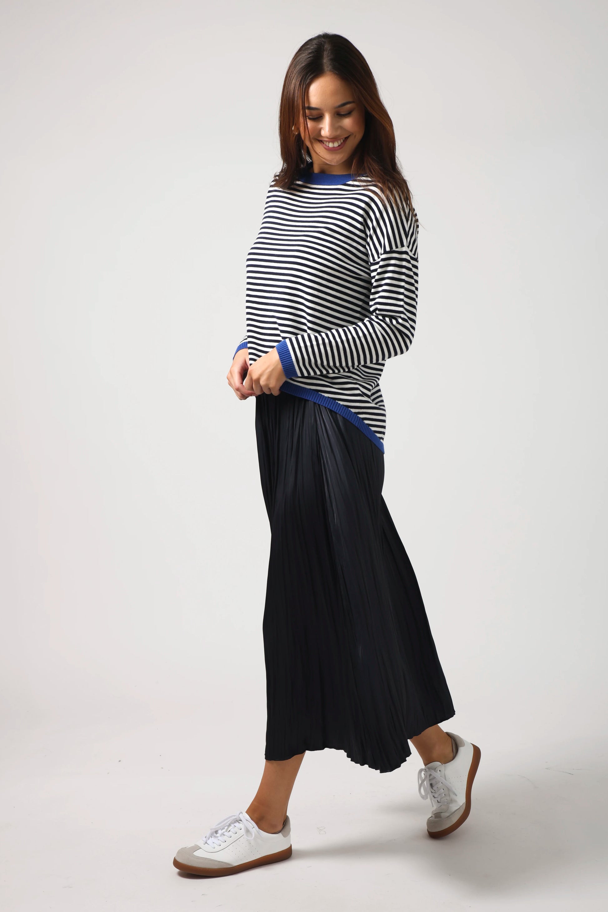 STELLA + GEMMA STREET JUMPER - NAVY STRIPE - THE VOGUE STORE