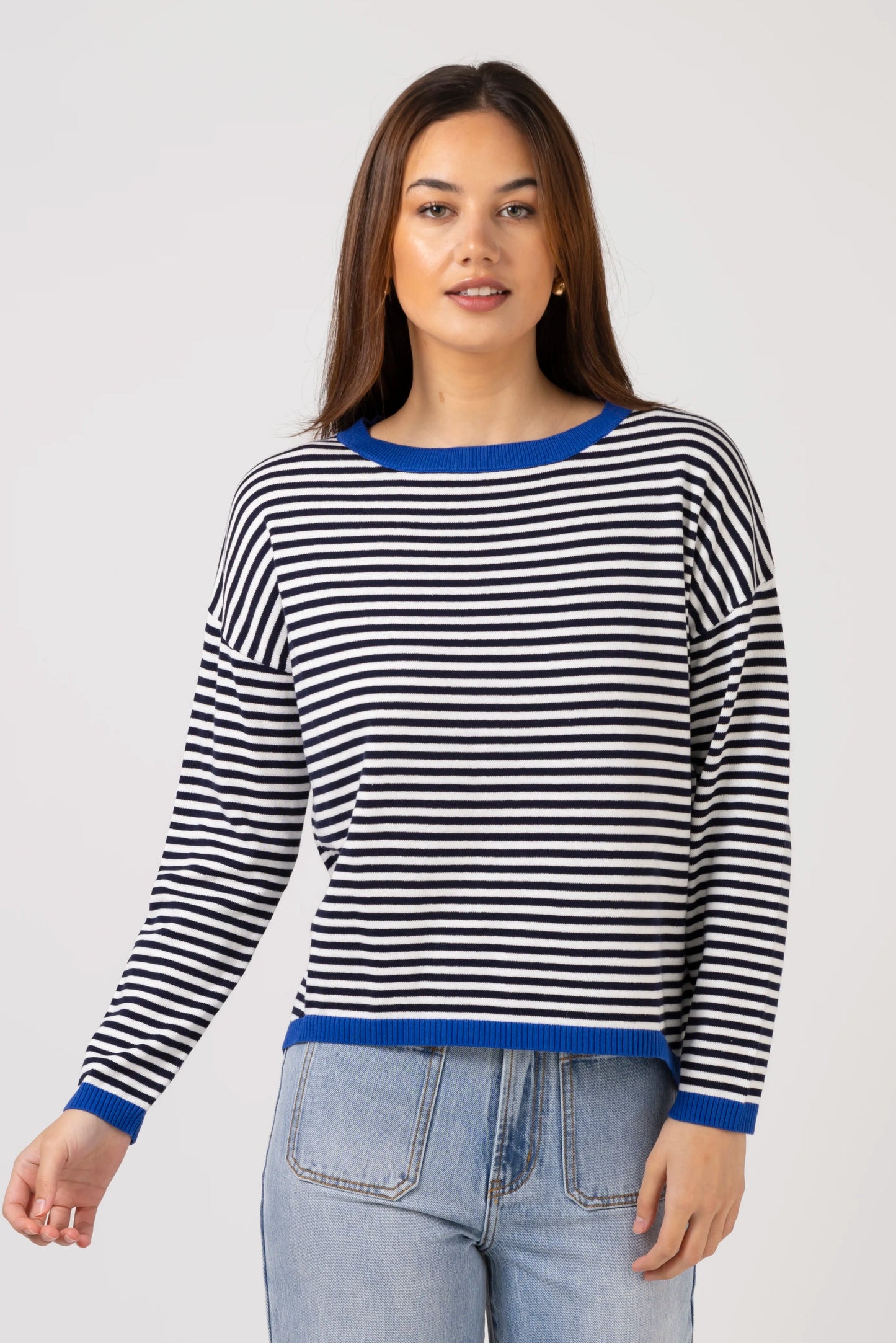 STELLA + GEMMA STREET JUMPER - NAVY STRIPE - THE VOGUE STORE