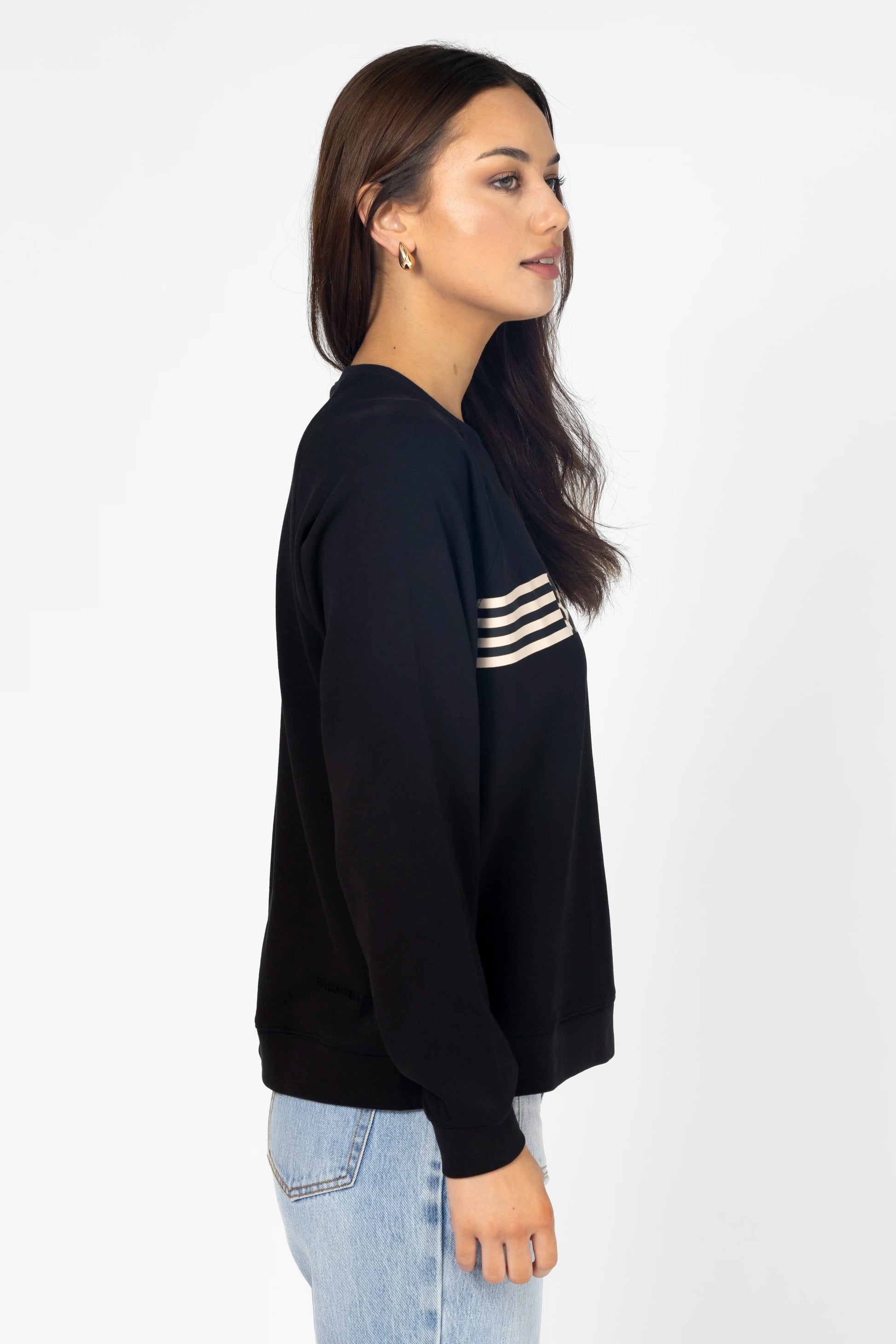 STELLA + GEMMA EVERYDAY SWEATER - BLACK LEOPARD CROSS STRIPES - THE VOGUE STORE