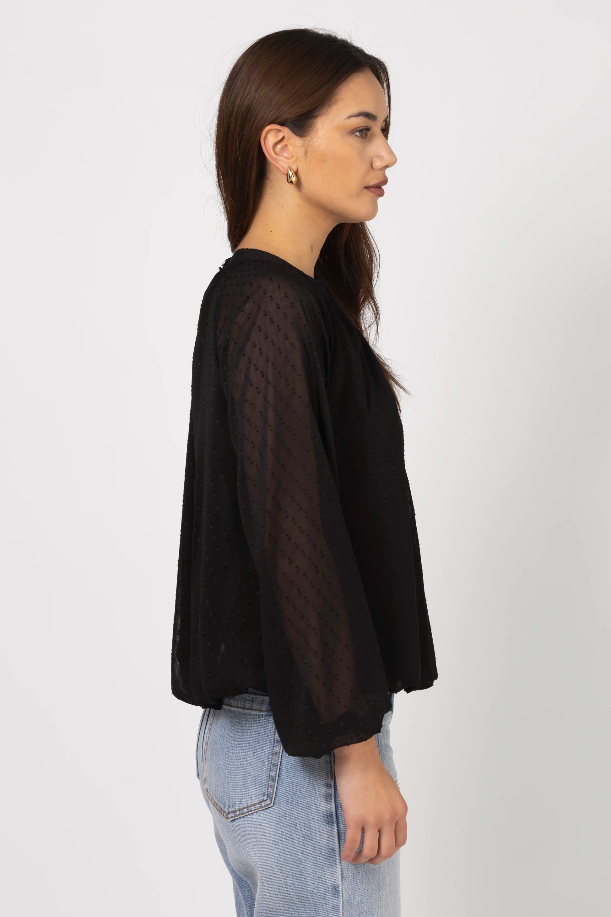 STELLA + GEMMA PIPPA BLOUSE - BLACK - THE VOGUE STORE