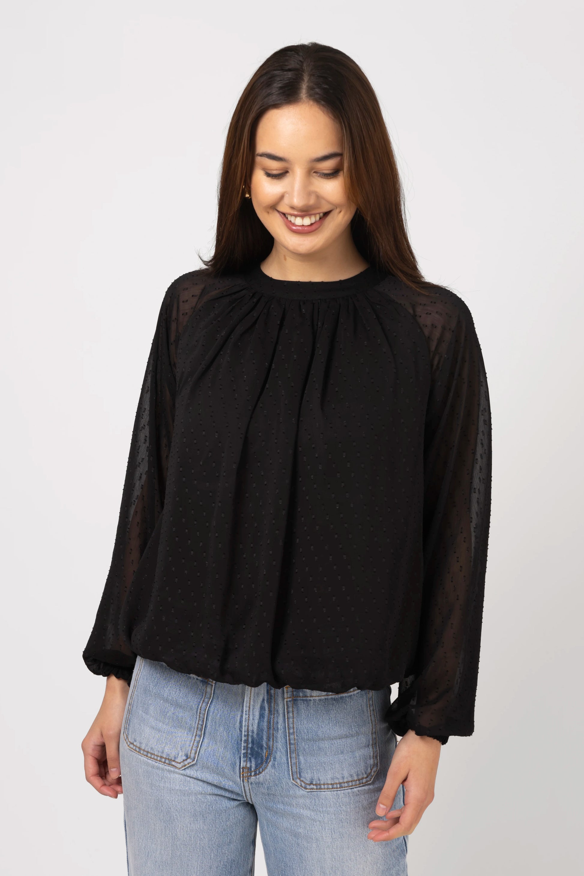 STELLA + GEMMA PIPPA BLOUSE - BLACK - THE VOGUE STORE
