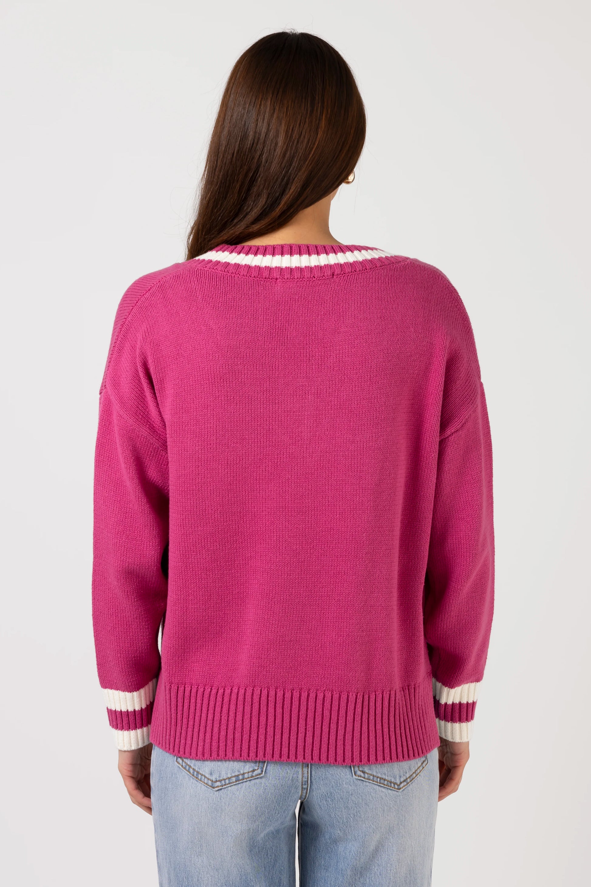 STELLA + GEMMA JIMMY JUMPER - RASPBERRY - THE VOGUE STORE