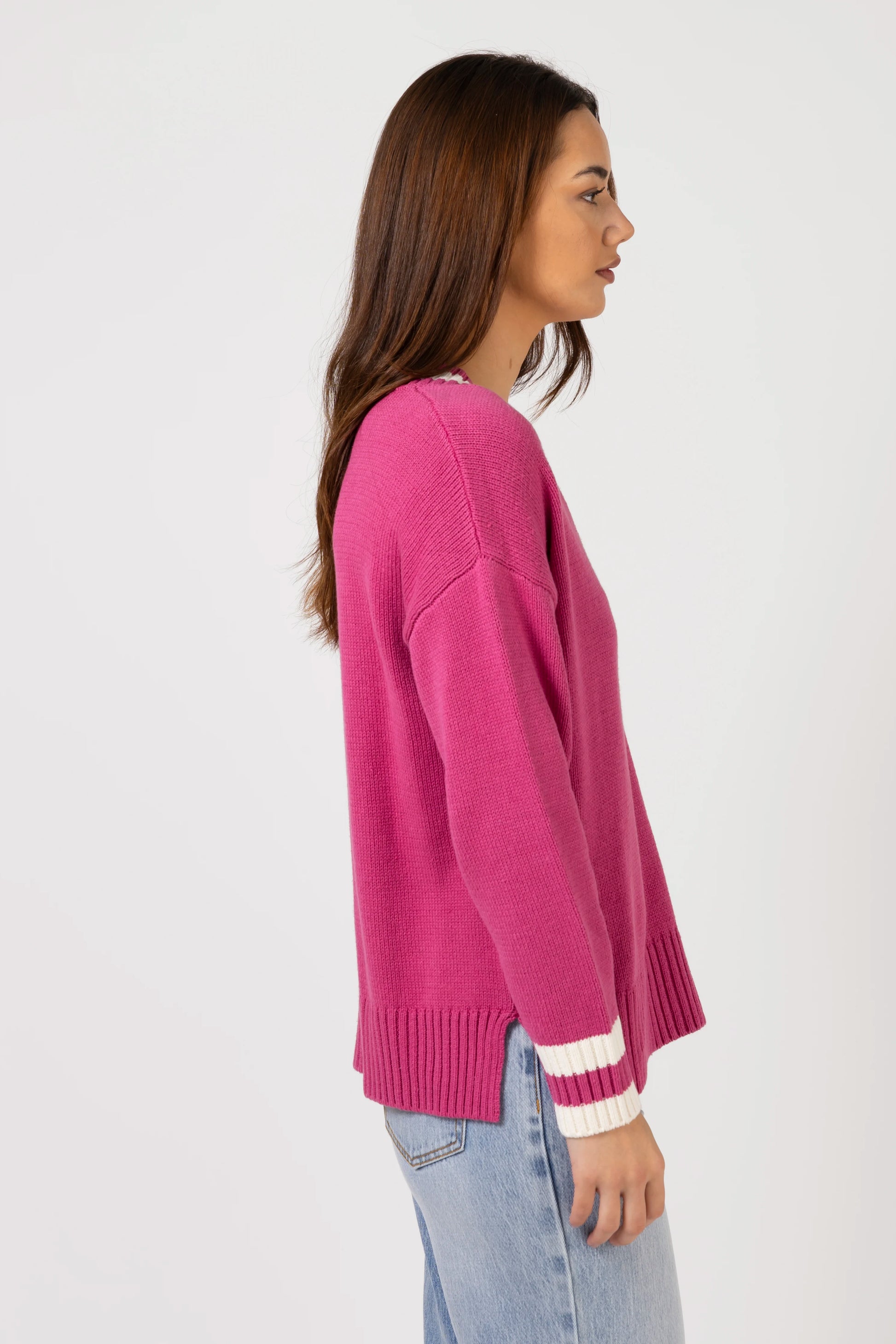 STELLA + GEMMA JIMMY JUMPER - RASPBERRY - THE VOGUE STORE