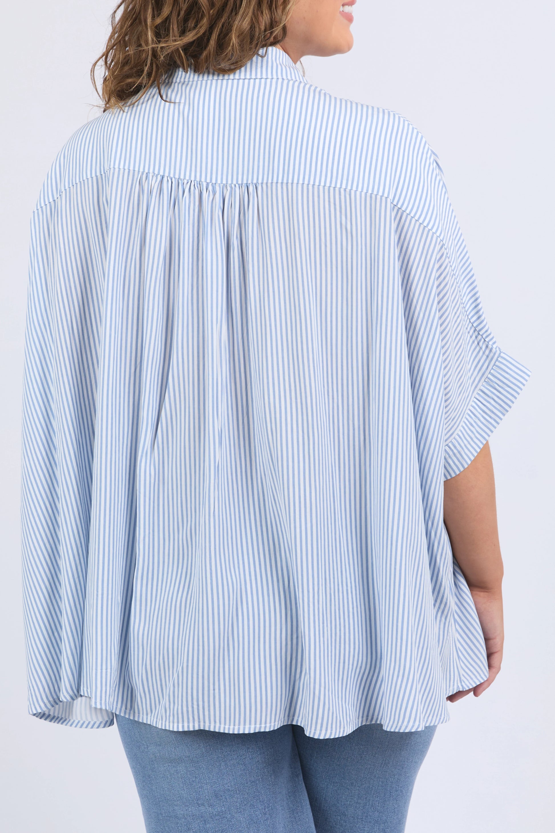 ELM LUNA SHIRT - DUSK BLUE/MARS STRIPE - THE VOGUE STORE