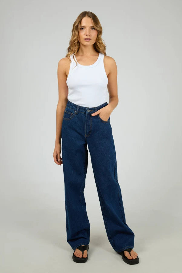 SILENT THEORY JADE BAGGY JEAN - DARK BLUE - THE VOGUE STORE