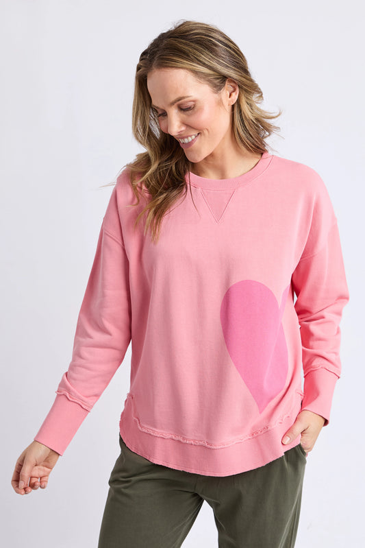 ELM ONE HEART CREW - CHARM PINK - THE VOGUE STORE