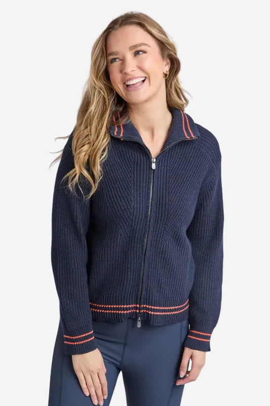 FOXWOOD MODERN ZIP CREW - NAVY - THE VOGUE STORE