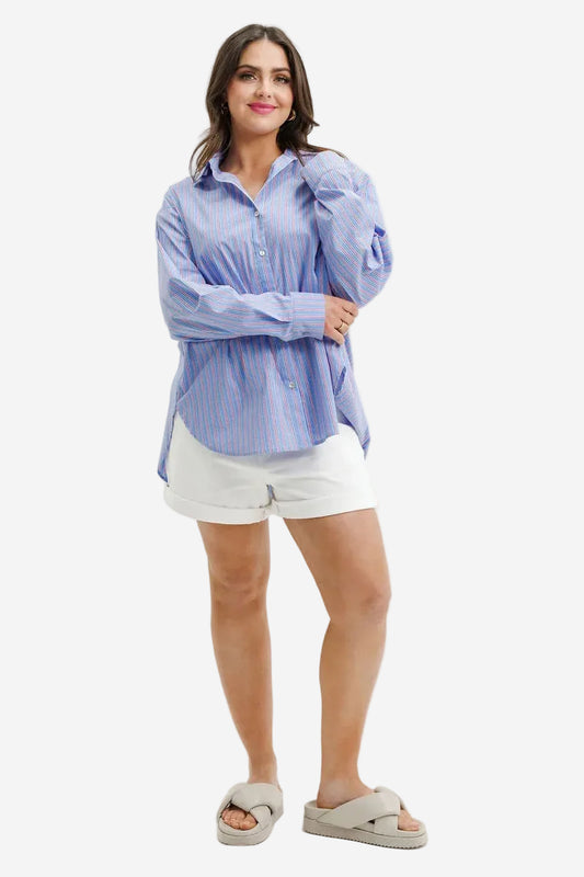 HOMELEE ELIZA SHIRT - BLUE HAVEN - THE VOGUE STORE
