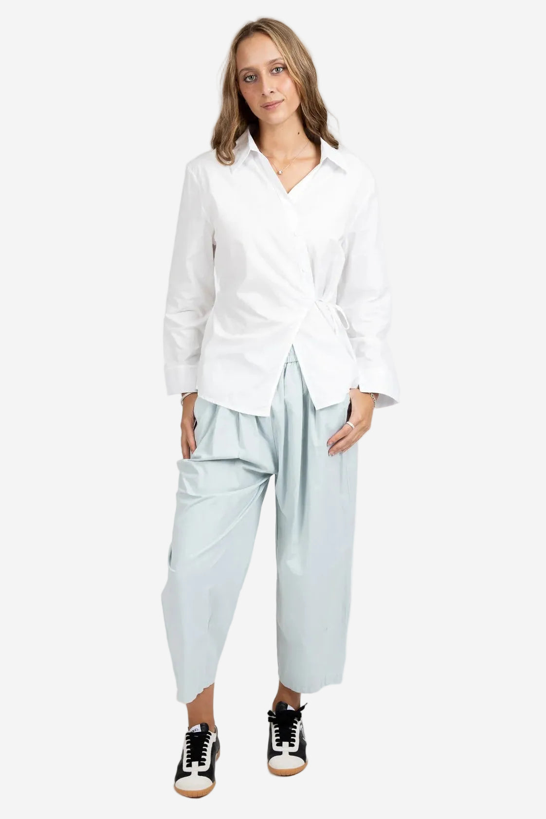 FEDERATION WRAP IT UP SHIRT - WHITE - THE VOGUE STORE