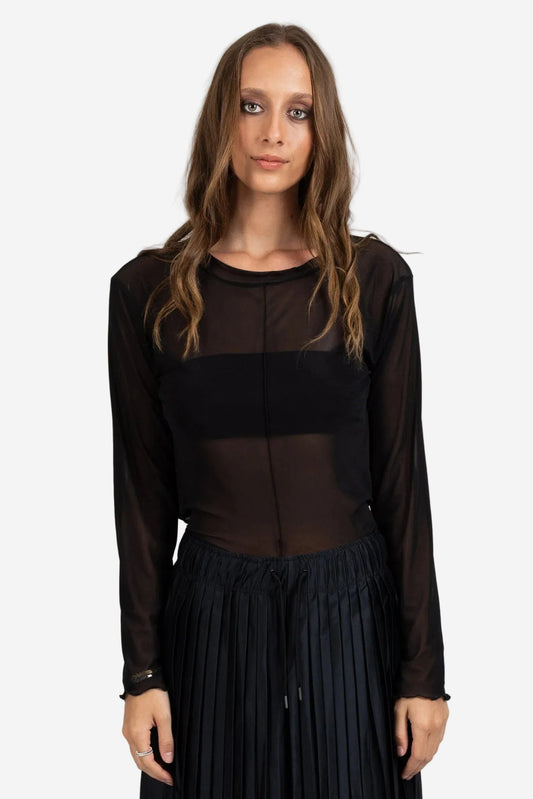 FEDERATION JAGGER TOP - BLACK - THE VOGUE STORE