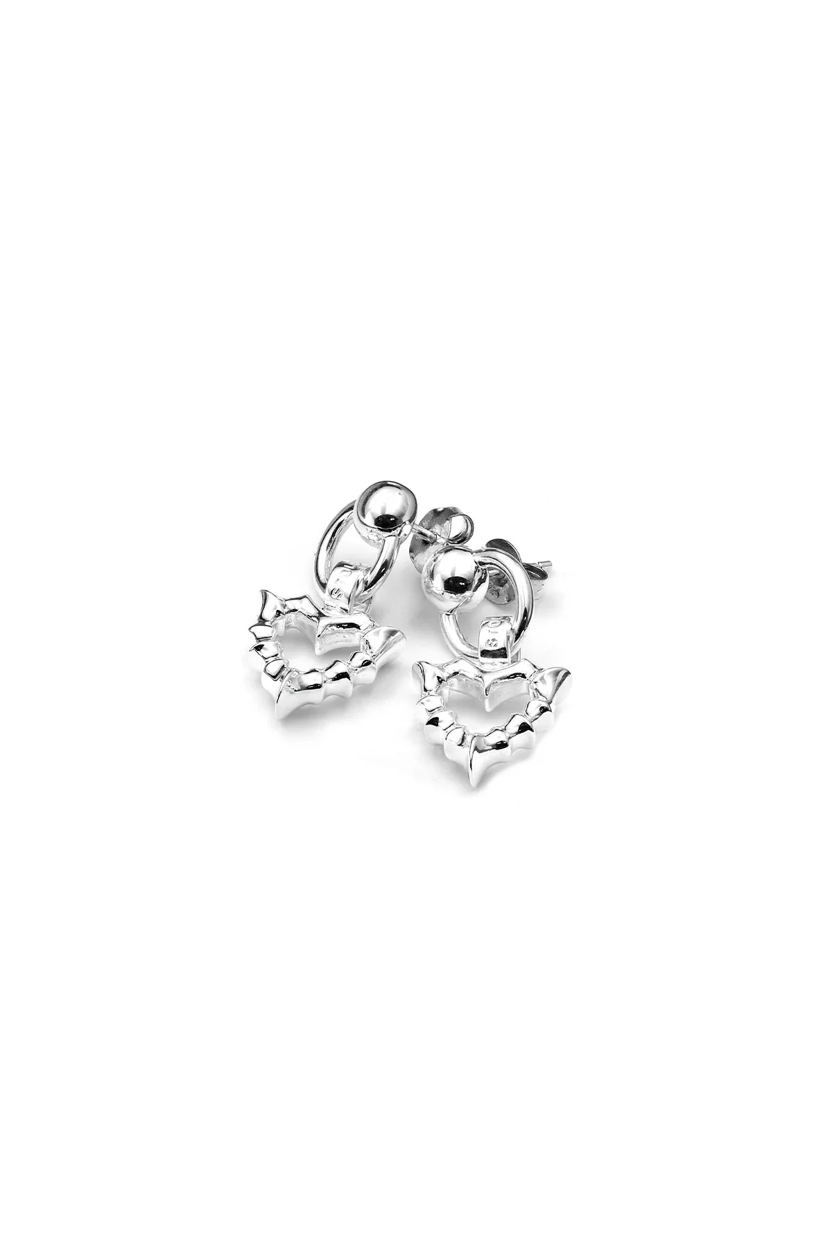 STOLEN GIRLFRIENDS CLUB PUNK JAGGED HEART EARRINGS - THE VOGUE STORE
