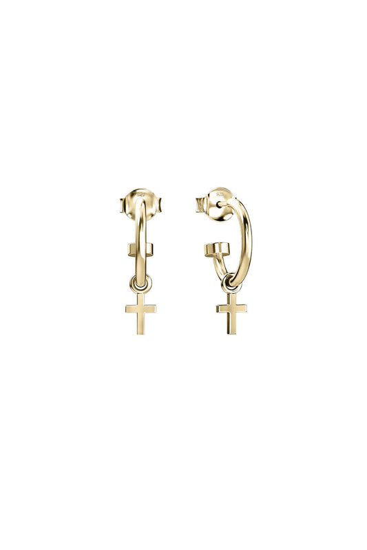 STOLEN GIRLFRIENDS CLUB STOLEN CROSS ANCHOR SLEEPER - GOLD PLATED - THE VOGUE STORE