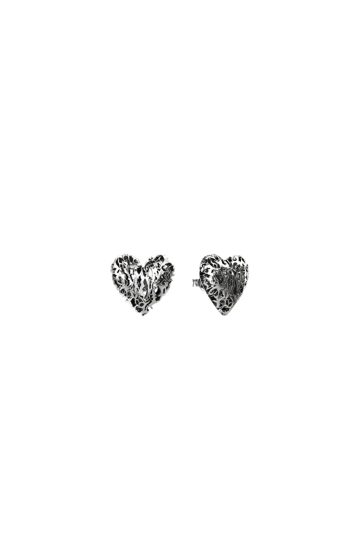 STOLEN GIRLFRIENDS CLUB DEATH METAL HEARTS EARRINGS - THE VOGUE STORE