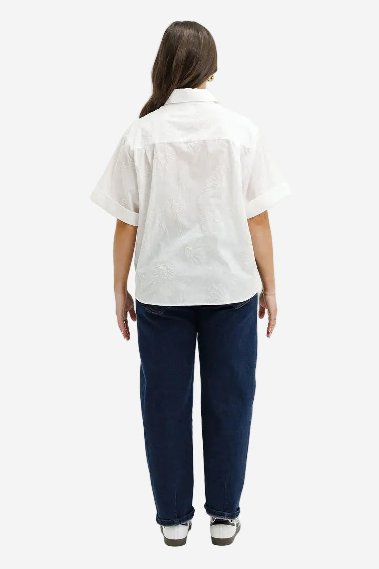 HOMELEE RUBY SHIRT - WHITE FLORA - THE VOGUE STORE