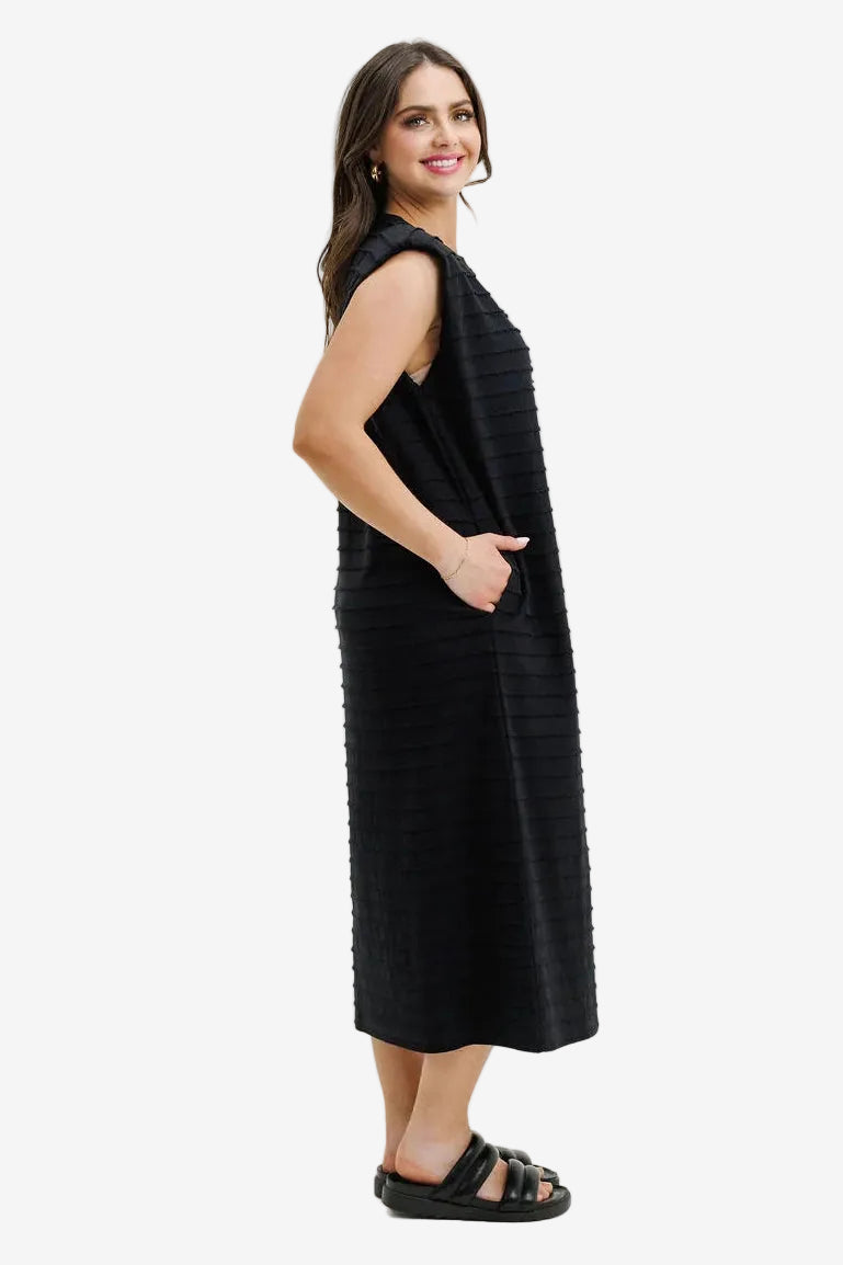 HOMELEE MILLA DRESS - BLACK PETAL - THE VOGUE STORE