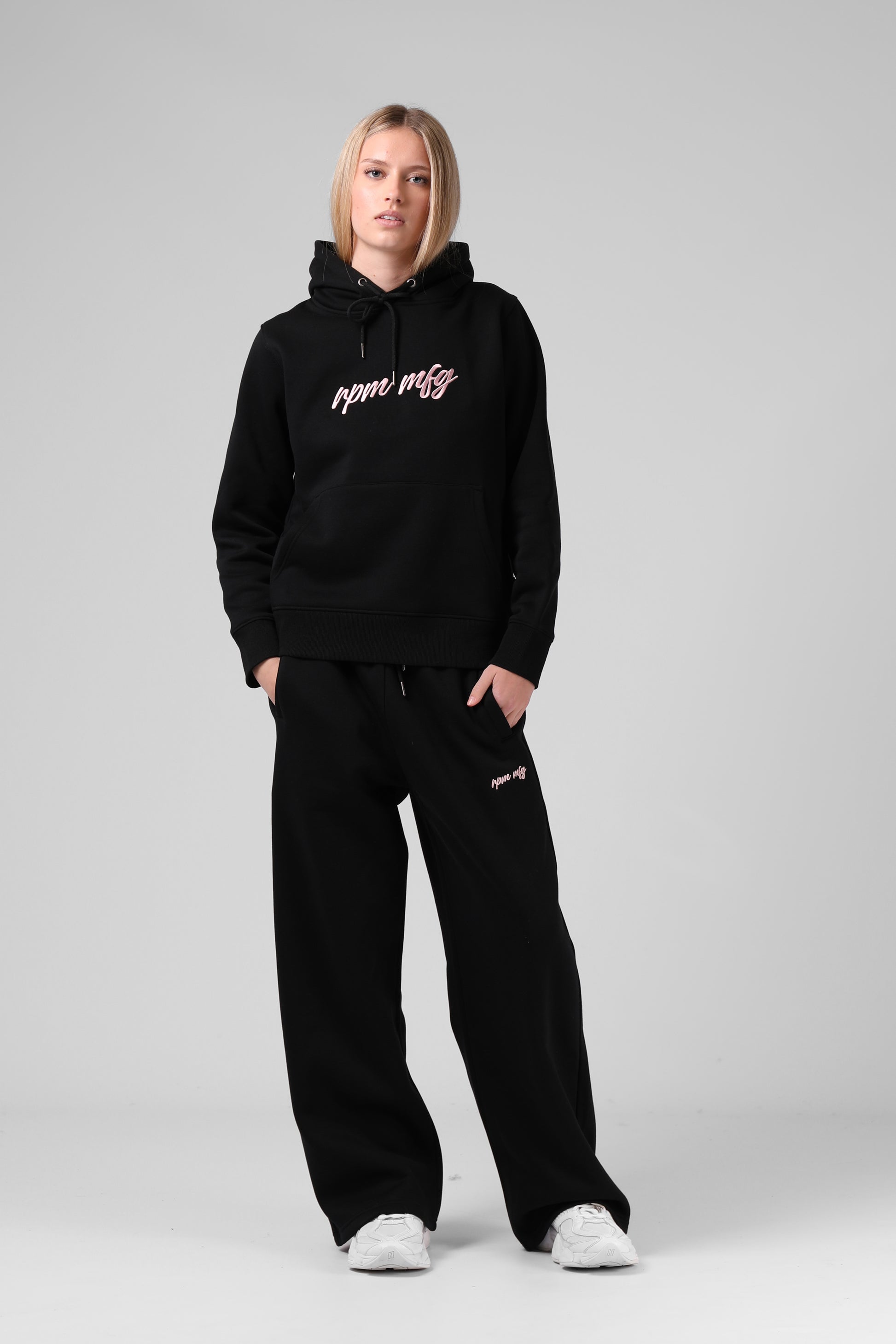 RPM WIDE LEG TRACK PANT - BLACK - THE VOGUE STORE