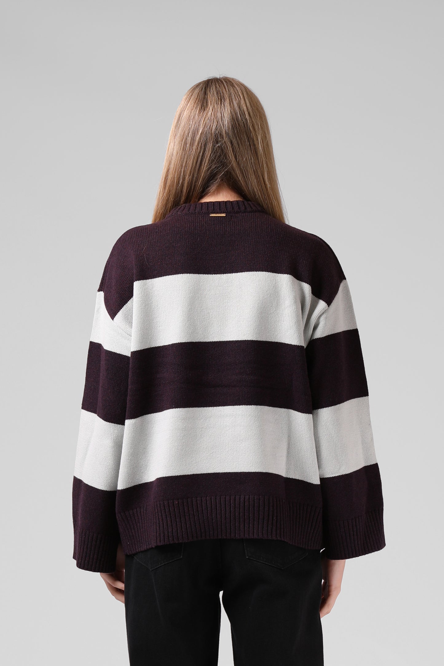 RPM GEORGIA STRIPE KNIT - PURPLE/ICE - THE VOGUE STORE