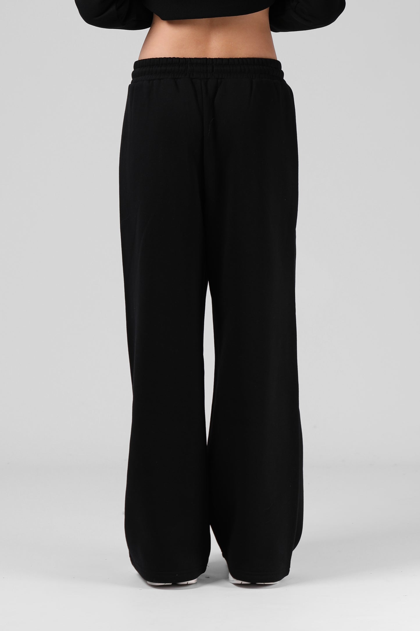 RPM WIDE LEG TRACK PANT - BLACK - THE VOGUE STORE