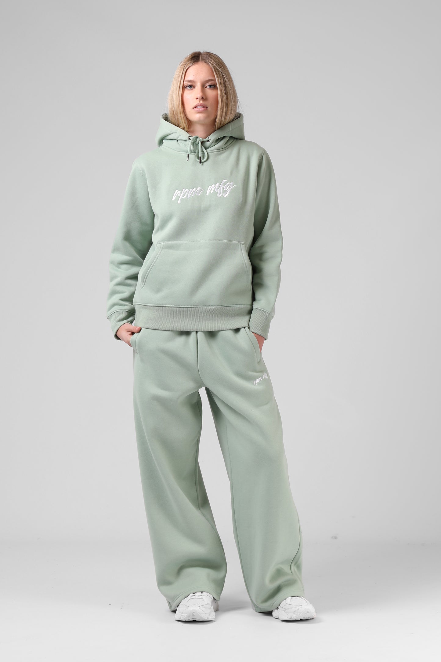 RPM WIDE LEG TRACK PANT - MINERAL - THE VOGUE STORE