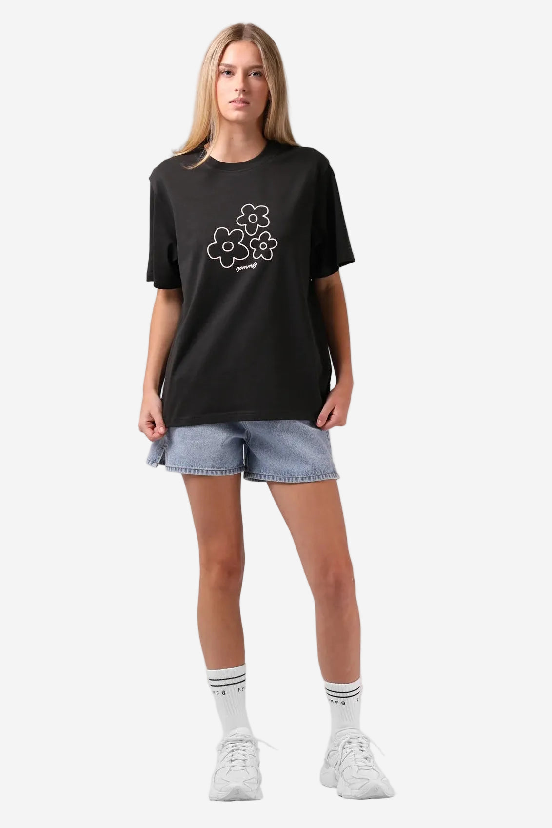 RPM FLOWERS TEE - CHARCOAL - THE VOGUE STORE