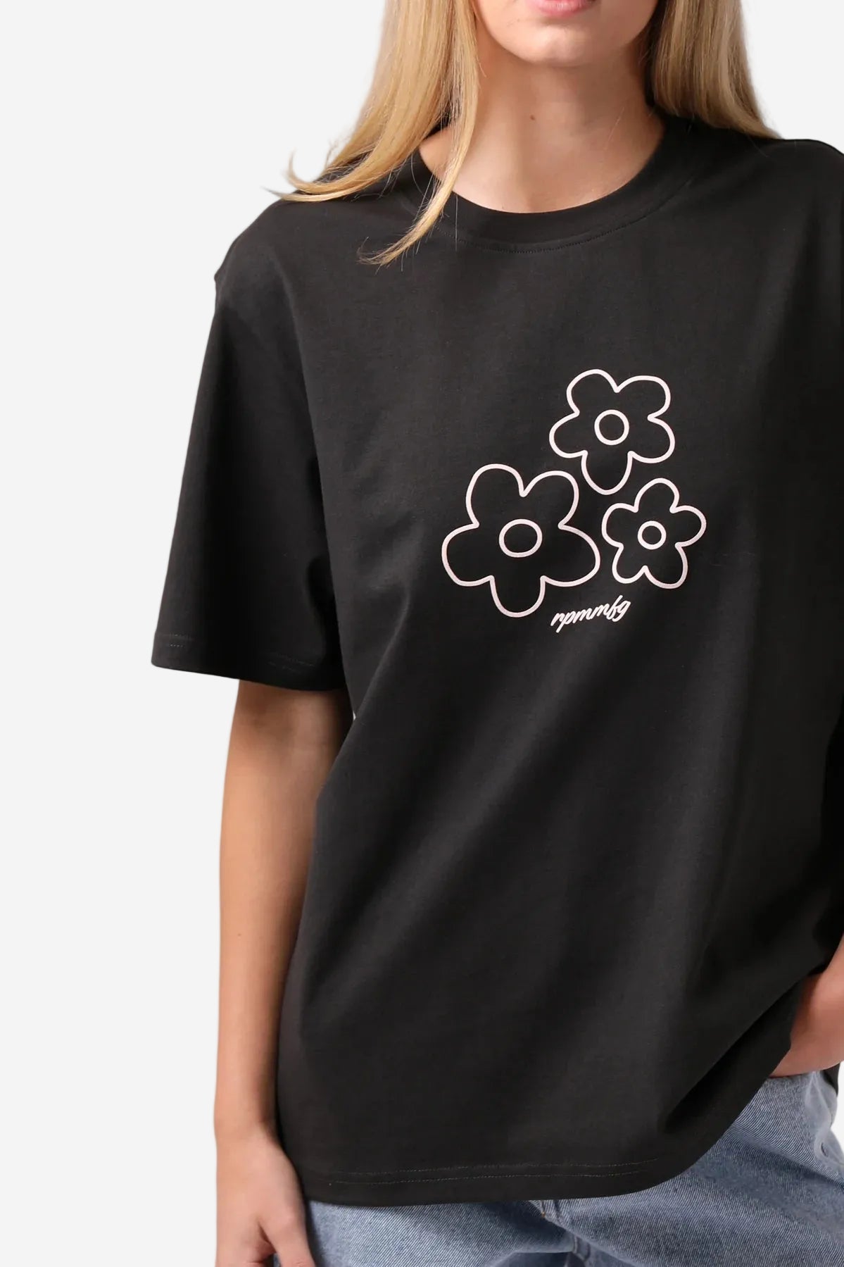 RPM FLOWERS TEE - CHARCOAL - THE VOGUE STORE