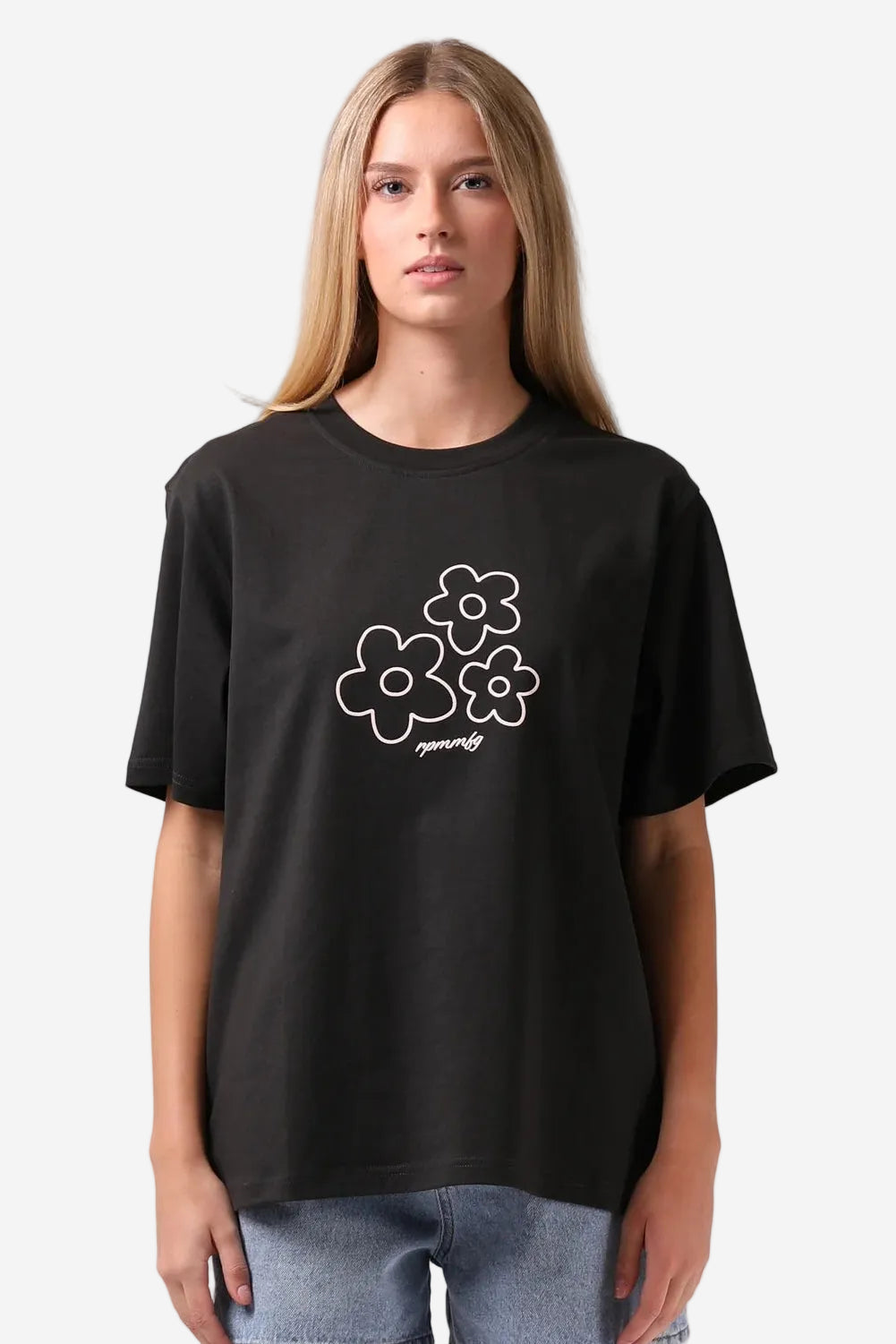 RPM FLOWERS TEE - CHARCOAL - THE VOGUE STORE