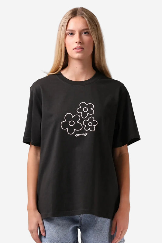 RPM FLOWERS TEE - CHARCOAL - THE VOGUE STORE