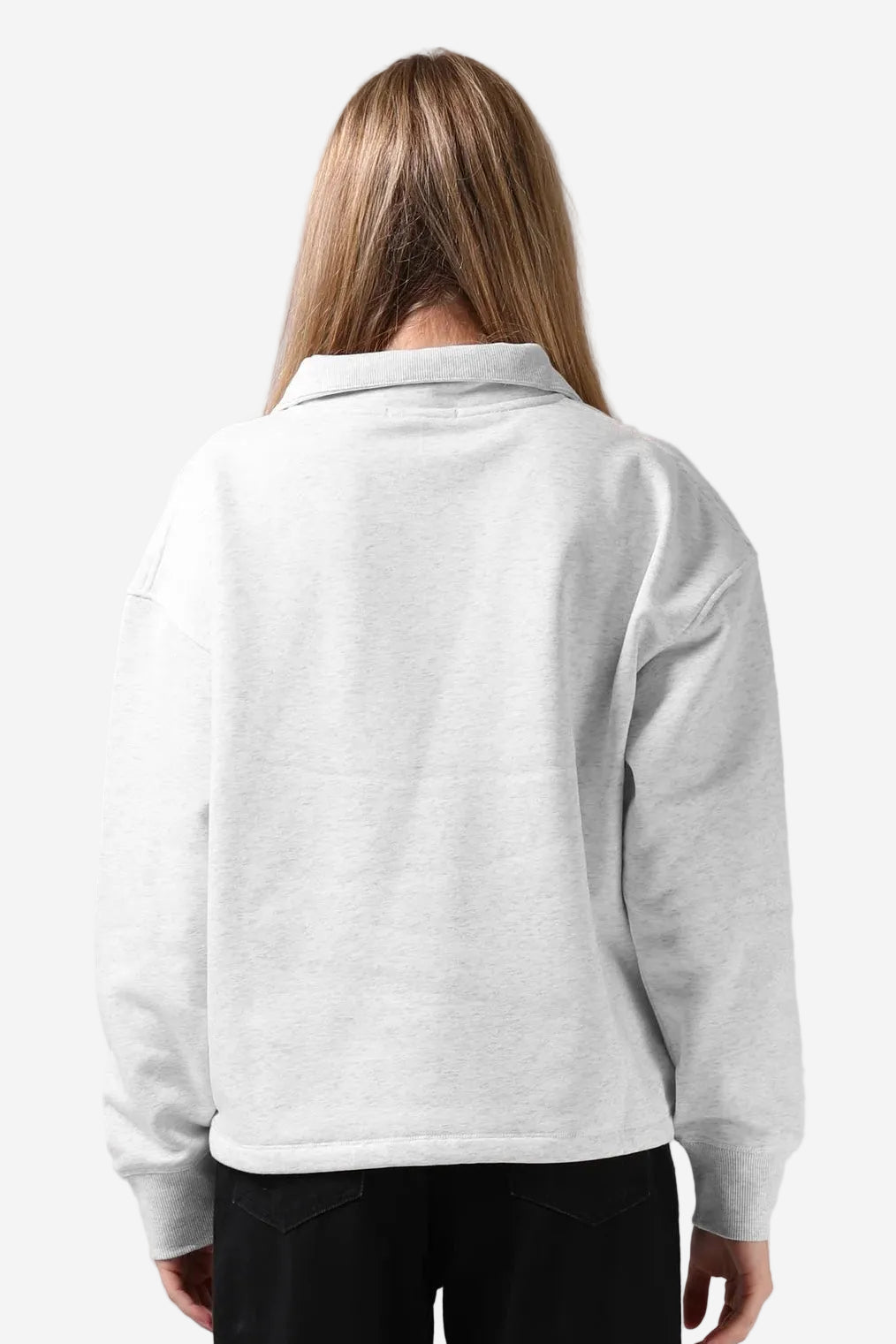 RPM 1/4 ZIP SWEATER - WHITE MARL - THE VOGUE STORE