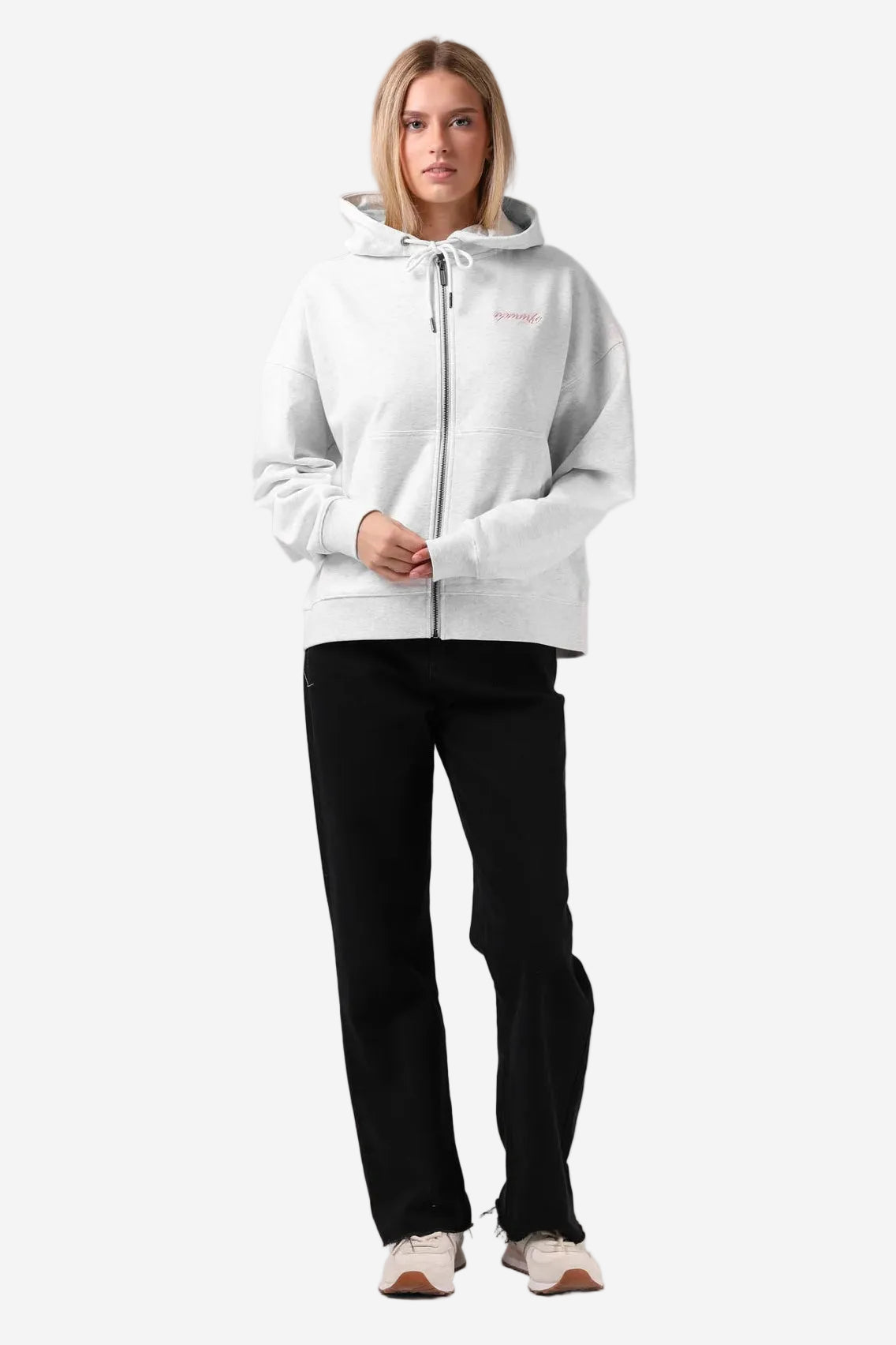 RPM CHILLER ZIP HOOD - WHITE MARL - THE VOGUE STORE