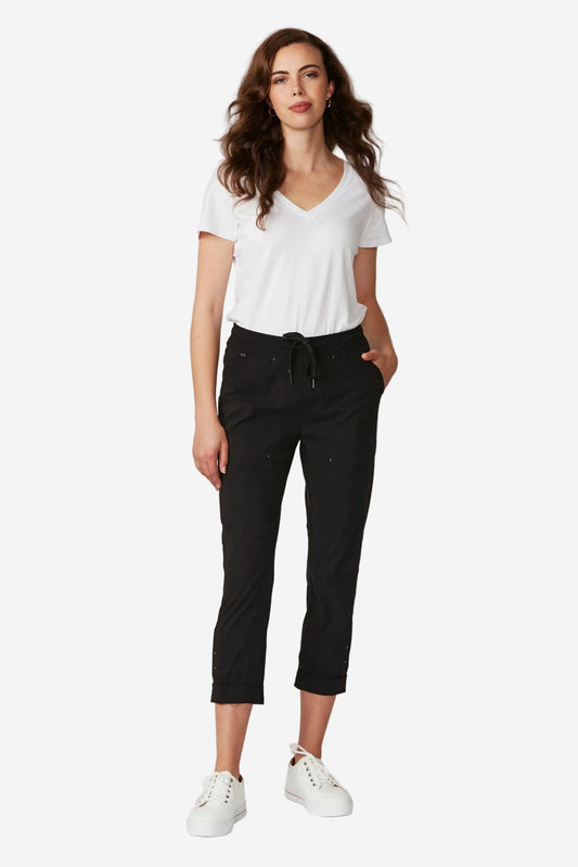 LANIA LTL PORT 7/8 PANT - BLACK - THE VOGUE STORE