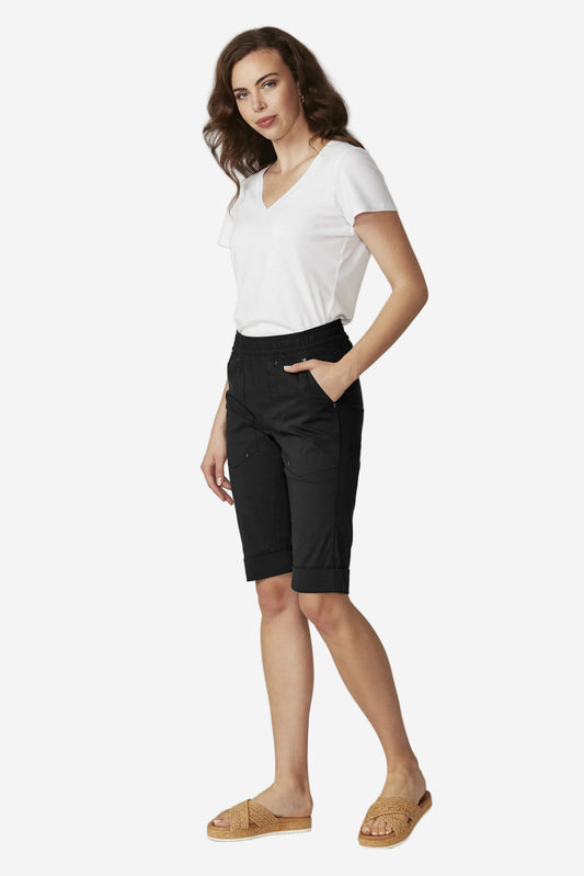 LANIA LTL CUFFED SHORT - BLACK - THE VOGUE STORE