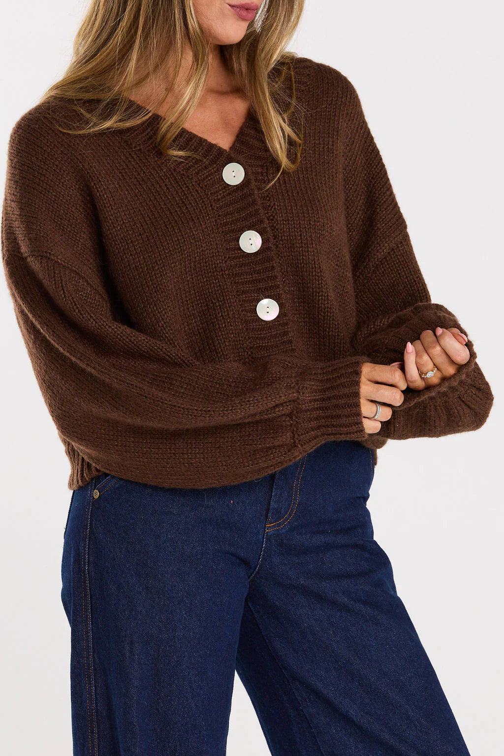THING THING HUDDLE CARDIGAN - CHOCOLATE - THE VOGUE STORE