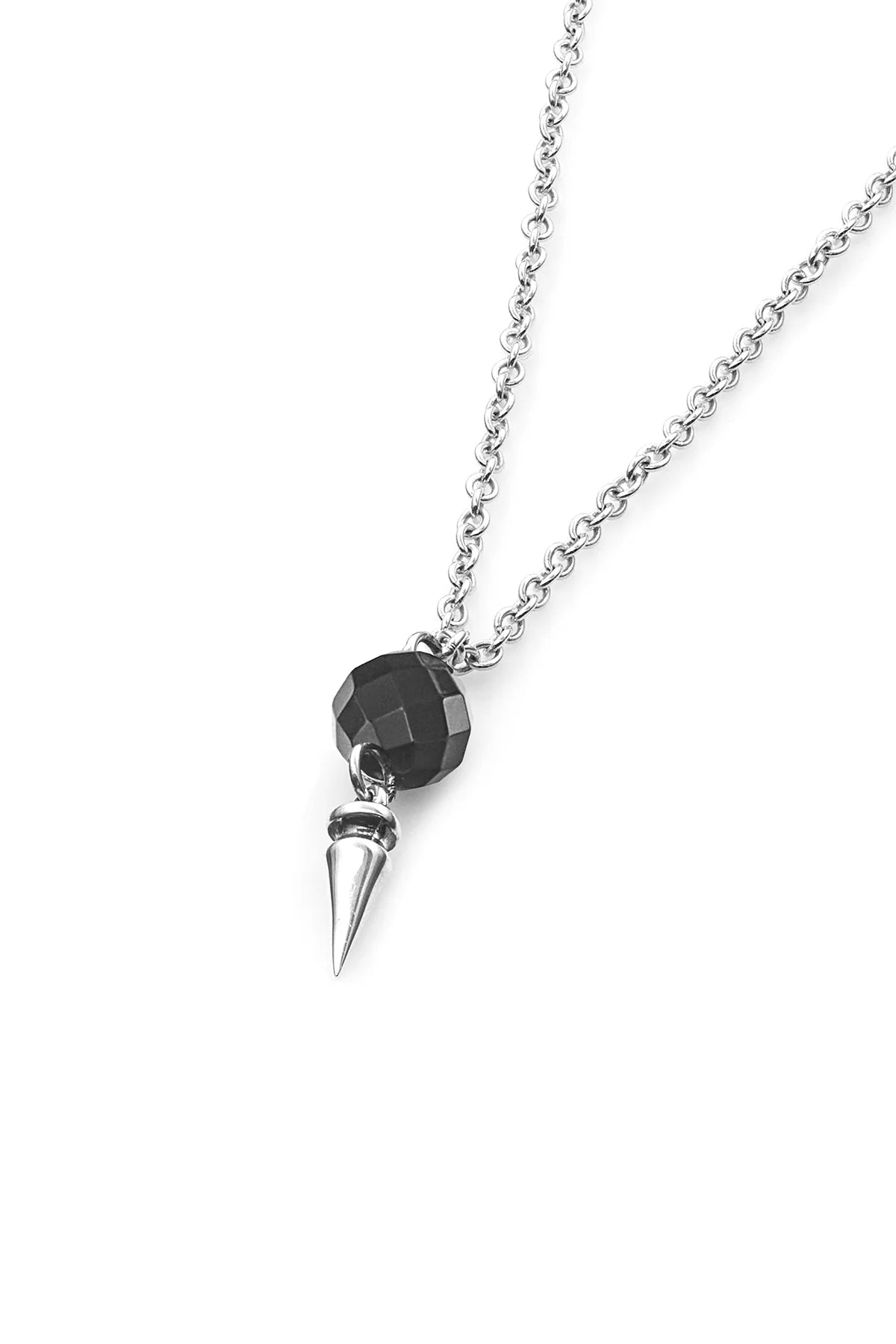 STOLEN GIRLFRIENDS CLUB PUNK ORB NECKLACE - SILVER/ONYX - THE VOGUE STORE