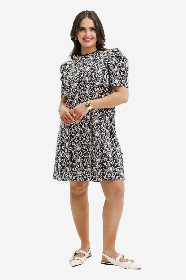HOMELEE THEA DRESS - BLACK CHAMPAGNE - THE VOGUE STORE