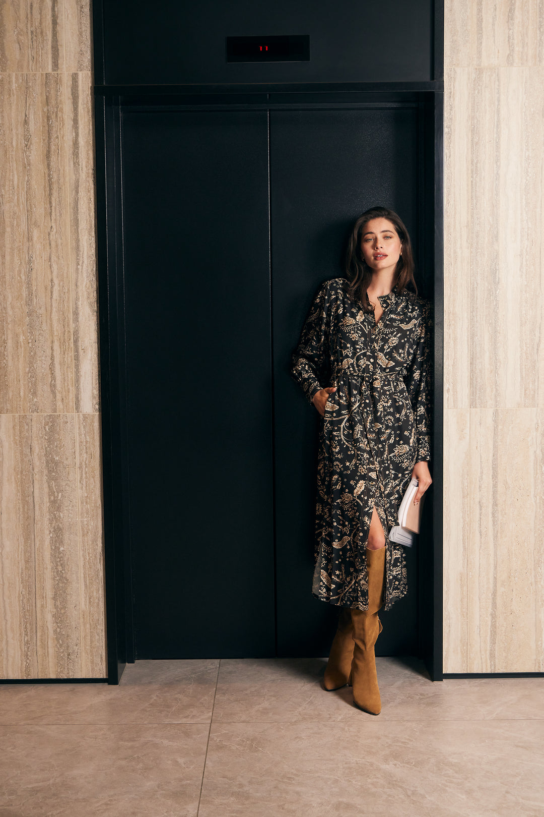 LANIA ESPRESSO DRESS - ESPRESSO PRINT - THE VOGUE STORE